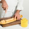 Yellow French Butter Holder with Water Line for Table and