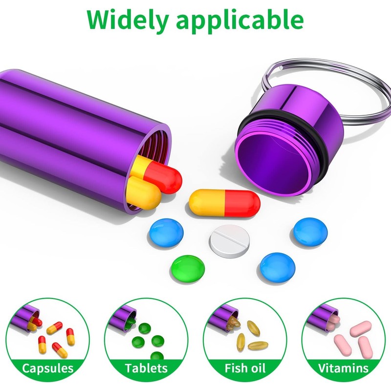 Waterproof Aluminum Pill Box - 3pcs Pocket Pill Case -