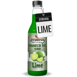 Syruvia Snow Cone Syrup 12.7oz - Lime Syrup For Shaved Ice, Snow Cones, Slushies, Italian Soda, Popsicles. Kosher, Dairy Free