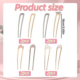 8 Pieces Women Hair Clips French Hair Clips Vintage Hair Clips Metal U Shape Hair Forks Girls Bun Pins Fashion Hair Accessories