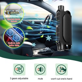 iKiKin Car Seat Fan with Dual Turbo Strong Wind Design, 3-Speed Adjustable USB Car Backrest Fan, Suitable for All Car Jeep Vans, RV Trucks, Camping Vehicles (Black)