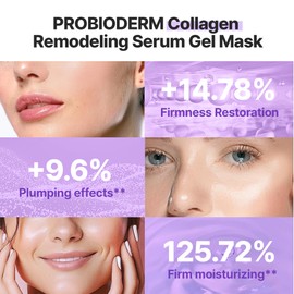 BIOHEAL BOH BIOHEAL BOH PROBIODERM? Collagen Remodeling Serum Gel Mask (6ea X 34g) | Hydrogel Mask with Collagen Capsules for Firmness & Pore Refinement | Hydrating Facial Mask for Smoother Skin