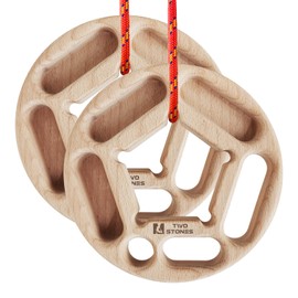 TWO STONES Portable Hangboard Rock Climbing, Pull Up Rings as Portable Rock Climbing Training Board with Pockets and Edges for Rock Climbers