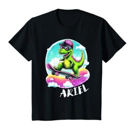 Kids Ariel Jewish Name Kids Dinosaur T-Shirt