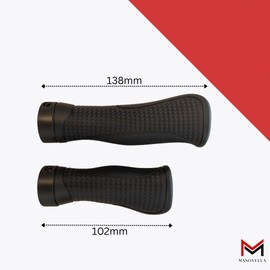 Manovella Ergonomic Bicycle Grips for Twist Grip - Short & Long (138/102 mm) - Screw Grips Diameter 22 mm for MTB, E-Bike & Trekking - Non-Slip & Shock Absorbing - 1 Pair
