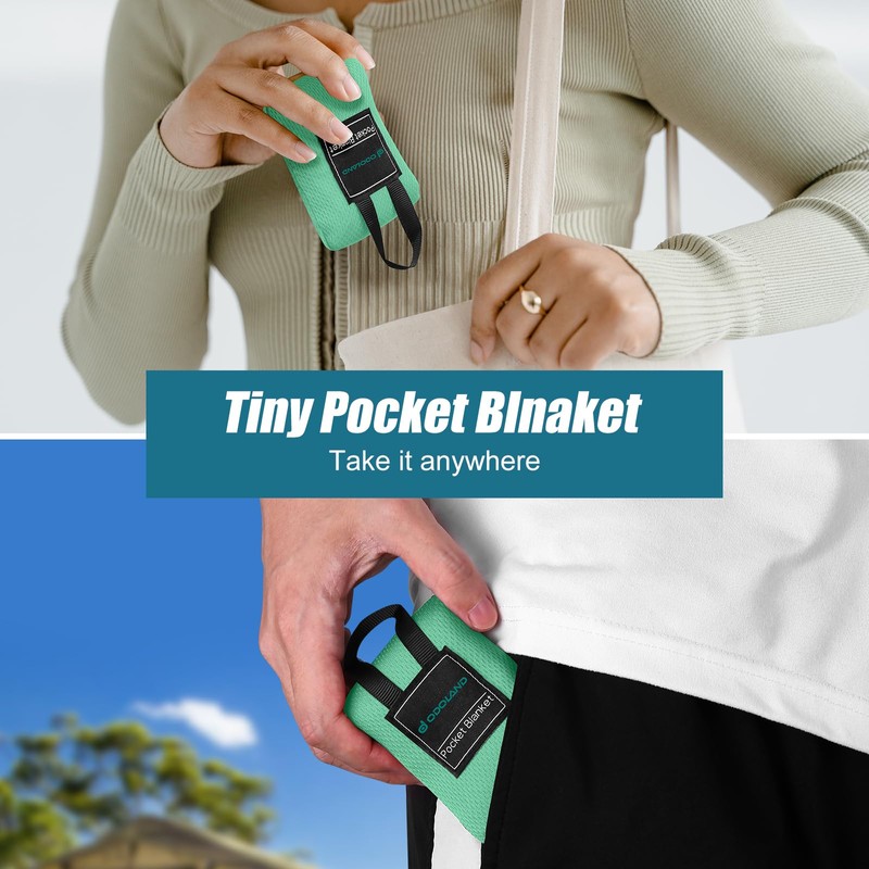 Odoland Outdoor Pocket Travel Blanket Beach Mat - Waterproof Sand