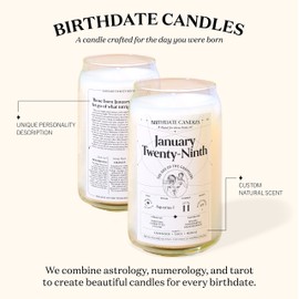 Birthdate Candles, October 2 - Libra Zodiac Scented Candles Birthday Gift - Hydrangea, Peony & Jasmine Scent - All-Natural Soy & Coconut Wax, 60-80 Hour Burn Time - Made in USA