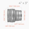 HVAC OV 4" to 3" Inch Round Duct Reducer -