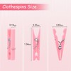 Fuvylonk 200 Pack Pink Clothes Pins for Baby Shower, Crafts,