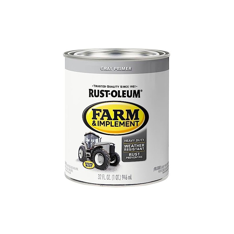 Rust-Oleum 280106 Farm & Implement Enamel Primer Quart, Gray Primer