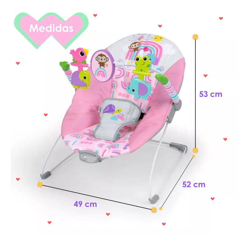 Bright Starts Pink Paradise Silla Vibradora 16732 Color 0650-Rosa