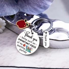 Cxulquvs Teacher Appreciation Gifts Best Thank You Keychain for Teachers Unique Birthday Thanksgiving Christmas Gifts for Women Special End of The Year Teacher Gift