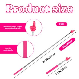 5 Stück Zeigestab Ausziehbar Finger Zeigestock Lehrer Zeiger Versenkbare Klassenzimmer Teleskop Zeigestab aus Edelstahl Lesestift Finger Zeigestift Ausziehbar für Klassenzimmer Lesen Präsentationen