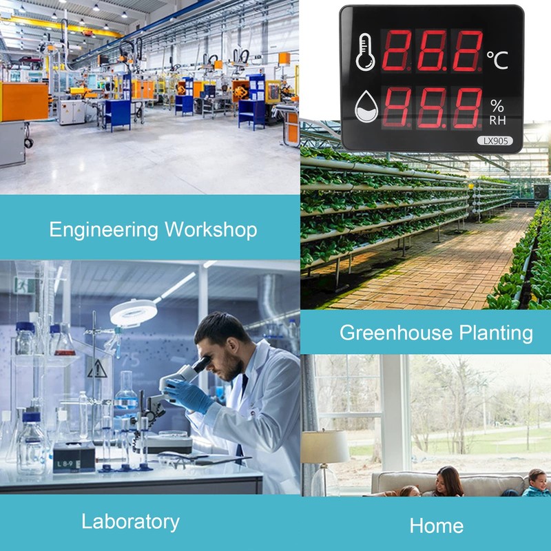 Digital Temperature Humidity Meter with External Probe LED Display Indoor