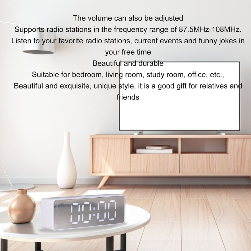 EG-010 Bluetooth Clock Speaker with LED Mirror Portable Drop Proof