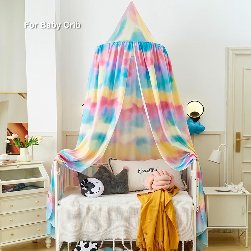 Bed Canopy for Kids, Printed Hanging Canopy for Baby Brib