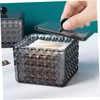 FELTECHELECTR Diamond Pattern Acrylic Cotton Pad Holder with Lid Compact