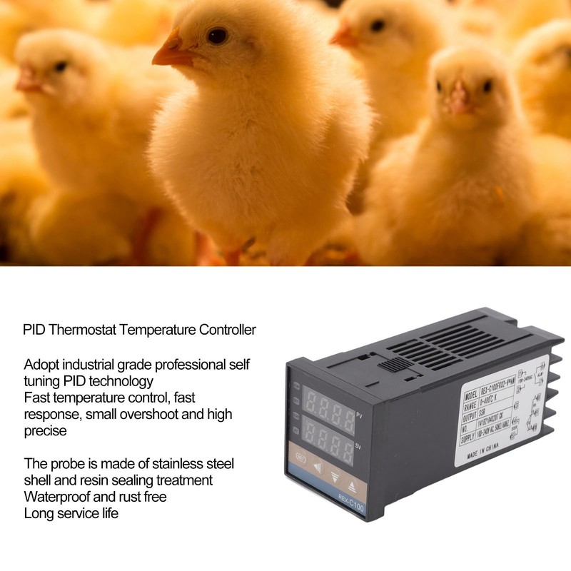 PID Thermostat Temperature Controller Set 0‑400℃ Chicken House Temperature Controller