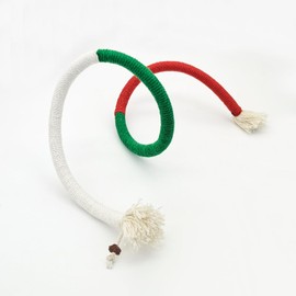 Andiker Cat Toy Bite Rope, 27" Cat Teaser Rope with Gall Fruit Attract the Cat's Attention Bite-Resistant Cat Chew Toy for Teeth Cleaning Cotton Rope Multicolor Interactive Cat Toy (Green)