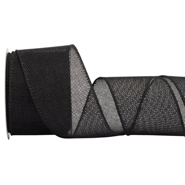 Zofrud Black Burlap Ribbon - 2.5 Inch x 10 Yards
