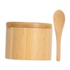 LABRIMP 2pcs Convenient Salt Box Wooden Seasoning Container Magnetic Lid