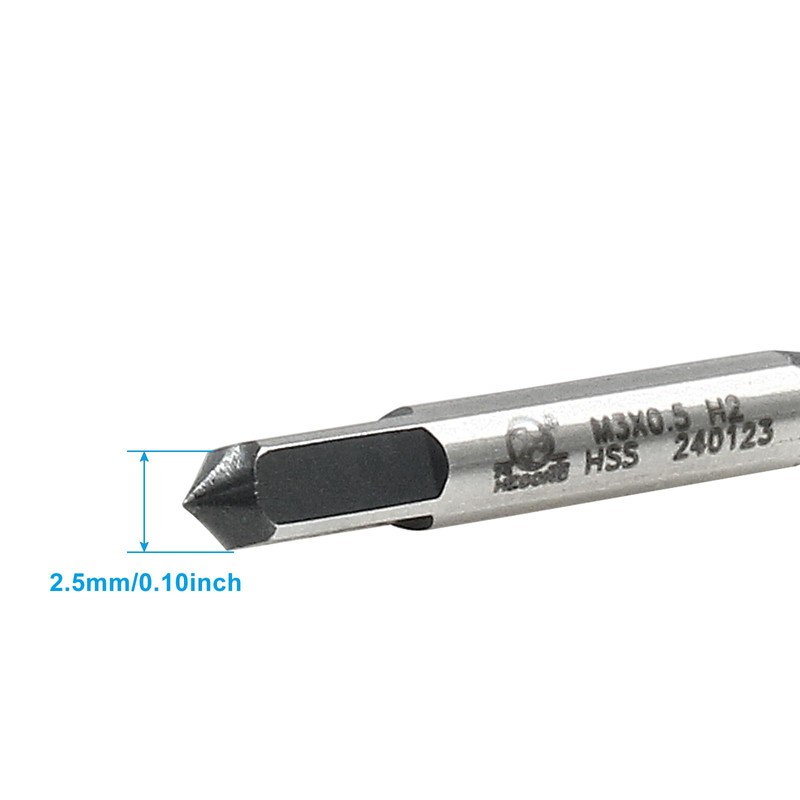 Cionyce 2 Pcs M3 x 0.5 Spiral Flute Thread Tap,Metric