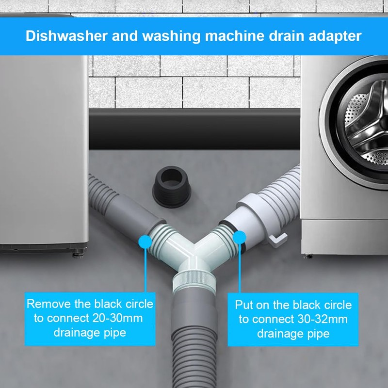 NHPY Washing Machine Drain Adapter, Drain Washing Machine Double Connection
