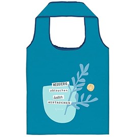 moses. Shopper Curious | Foldable Shopping Bag Made from 100% Recycled PET | Shopper Bag for Shopping, Office or University | Blue, blue, moses. Shopping bag curious | foldable shopping bag made from