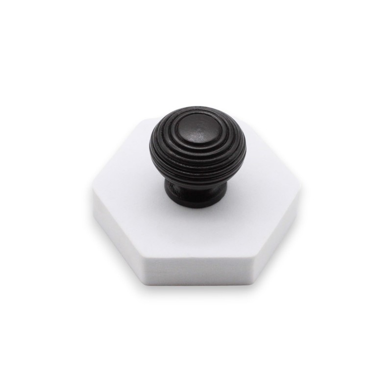 Infinity Decor Ebonised Reeded Wooden Beehive Large Cupboard Knob Interior