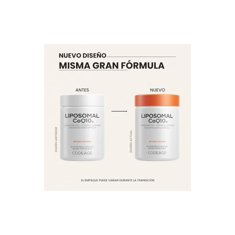 Codeage Suplemento Liposomal De Coq10: 125 Mg De Coenzima Q10