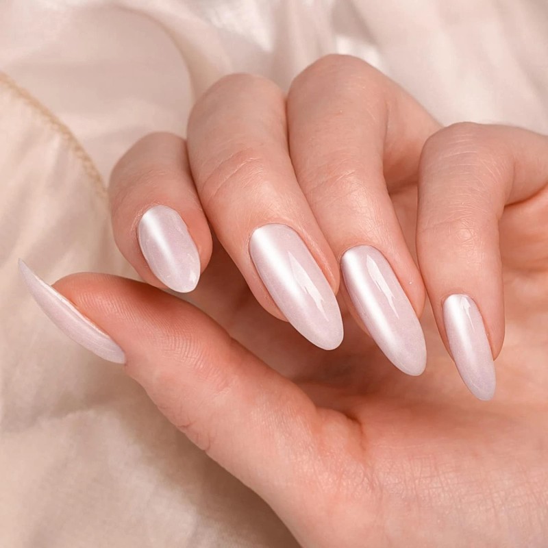 Artdone White Pearl Chrome Nail Powder Iridescent Mirror Pigment