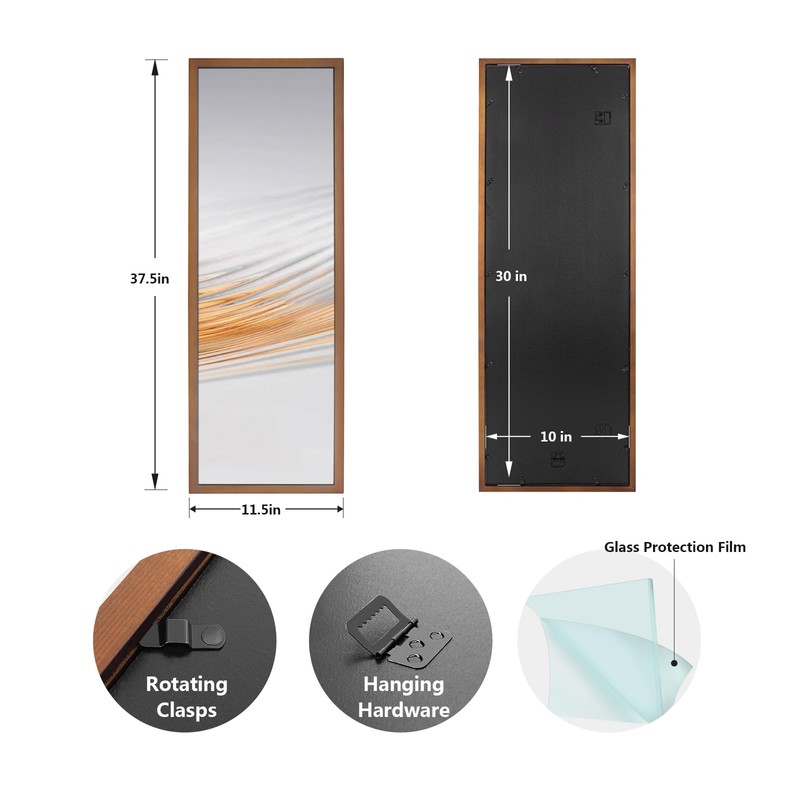 POUKROO 10x30 Poster Frame,30x10 Natural Soild Wood Picture Frames with