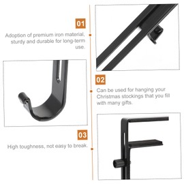 IMIKEYA Hook up Christmas Stockings Holder Christmas Fireplace Hooks Decor Xmas Stocking Holder Stocking Holders for Mantle Garland Stand Hangers Christmas Stocking Holder Two Iron