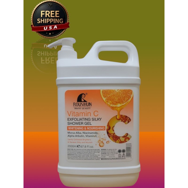 Roushun Vitamin C Exfoliating Body Wash Skin Brightening Shower Gel,2L