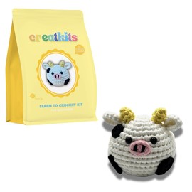 Easy Crochet Kit for Beginners Animals - Learn to Crochet Kits for Beginners - Cow Crochet Box