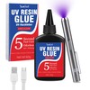 UV Resin Kit with Light, 60g UV Glue with Rechargeable