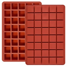 Puyeipt 2 PCS Square Silicone Caramel Molds, 40-Cavity Truffles Chocolate Candy Molds, Mini Ice Cube Moulds for Hard Candy, Praline, Gummy, Fat Bomb, Brownie, Butter, Jello