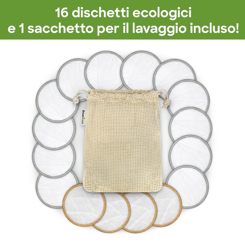 Dischetti struccanti lavabili in bambù | 16 dischetti struccanti riutilizzabili