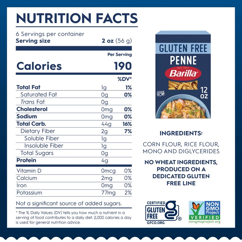 Barilla Gluten Free Penne Pasta, 12 Ounce (Pack of 8)-