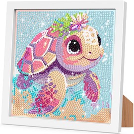 Aapxi Diamond Painting Children's Animals Turtle Elephant Butterfly Cow Koala Sloth Diamond Painting with Frame (Gradients)