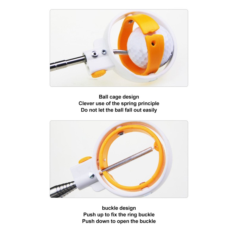 Golf Ball Retriever Telescopic Ball Picker Stainless Steel 8 Sections