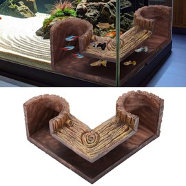 Fiwochic 1 Pc Aquarium Underground Tunnel Cave Wood Like, 5.1 x 2 x 2.7 Inch Fish Hideout for Aquarium, Decoration for Guppy, Corydoras Catfish, Loaches, Corydora Catfish Bettas Pleco and Shrimps