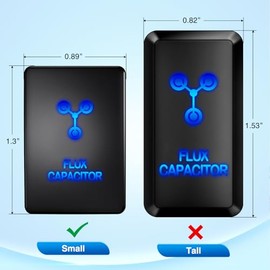 Nilight Nilight Flux Capacitor Push Button Switch 12V ON Off Switches with Connector Wire Kit 1.28" x 0.87" Replacement for Toyota Sequoia Highlander Tacoma Tundra 4Runner RAVR Yaris