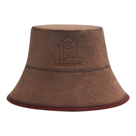 Metnuora Bucket Sauna Hat 2-Pack, Wool Sauna Hat for Women and Men Russian Banya Hat - Ultra Soft, Breathable for Bath Sauna Accessories-Light Brown