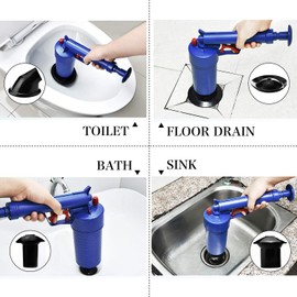 ETERNA Air Drain Blaster, Sink Plunger, Air Power Toilet Plunger, Manual Pump Cleaner,Pipe Blaster, High Pressure Plunger for Bath/Toilet/Sink/Floor Drain/Kitchen Clogged Pipe