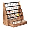 Pinzoveco Earring Organizer, 5 Layer Earring Holder Organizer with Necklace
