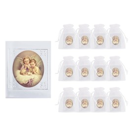Rotel 12 Pcs Guardian Baby Angel Prayer Books Bulk for Baptism Party Favors,Baptism Decorations Centros De Mesa Para Bautizo En Español,Mi Primera Comunion Recuerdos De Bautizo Para Niña Niño