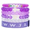 MMIUAEG 6PCS WWJD Adjustable Bracelet Set for Women Men Hand-Woven