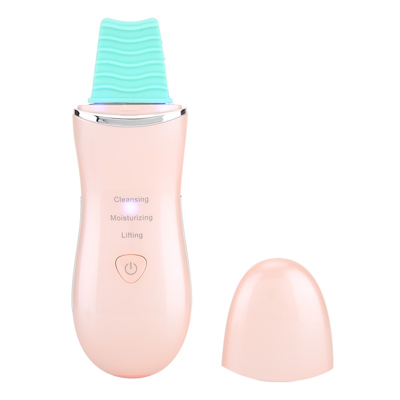 Ultrasonic Skin Scrubber Face Cleaning Vibration Massage Home Beauty MachinePink