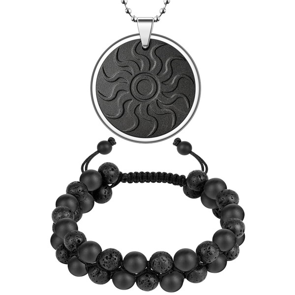 Necklace Pendant and Bracelet and Sticker (Set), Pendant - Metal
